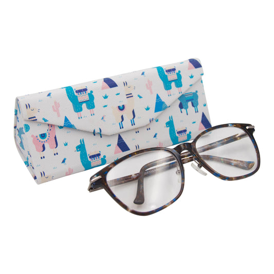 Alpaca Print Glasses Case - Vegan Leather Magic Folding Hardcase