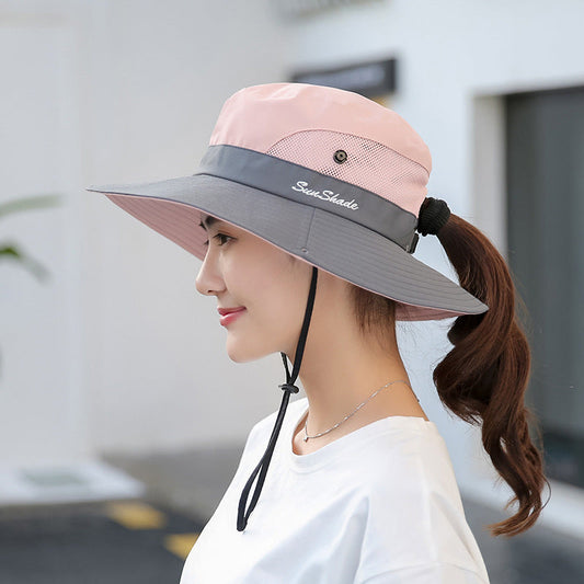 Unisex Summer Foldable Sun Fisherman Hat Men Women Wide Brim Casual Outdoor Travel Beach Sunscreen UV Protection Sun Hats