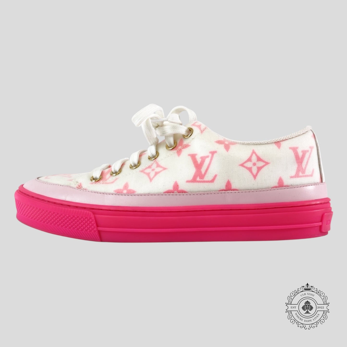 Louis Vuitton Stellar Low-Top Sneaker in Pink / White