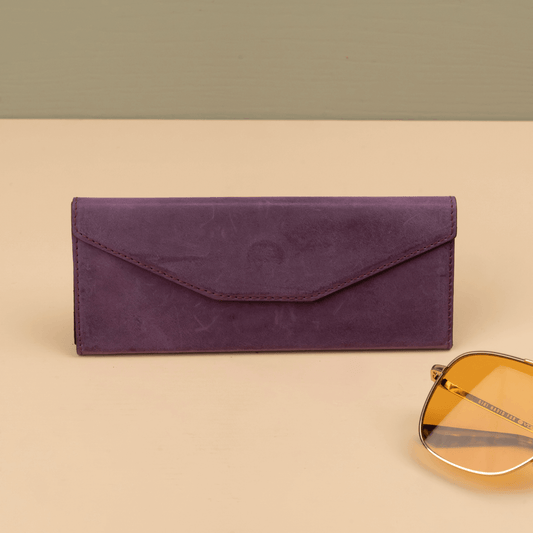 Luxury Leather Sunglasses Case - Purple / Safe Shutdown / Elegant Design / Compact and Portable