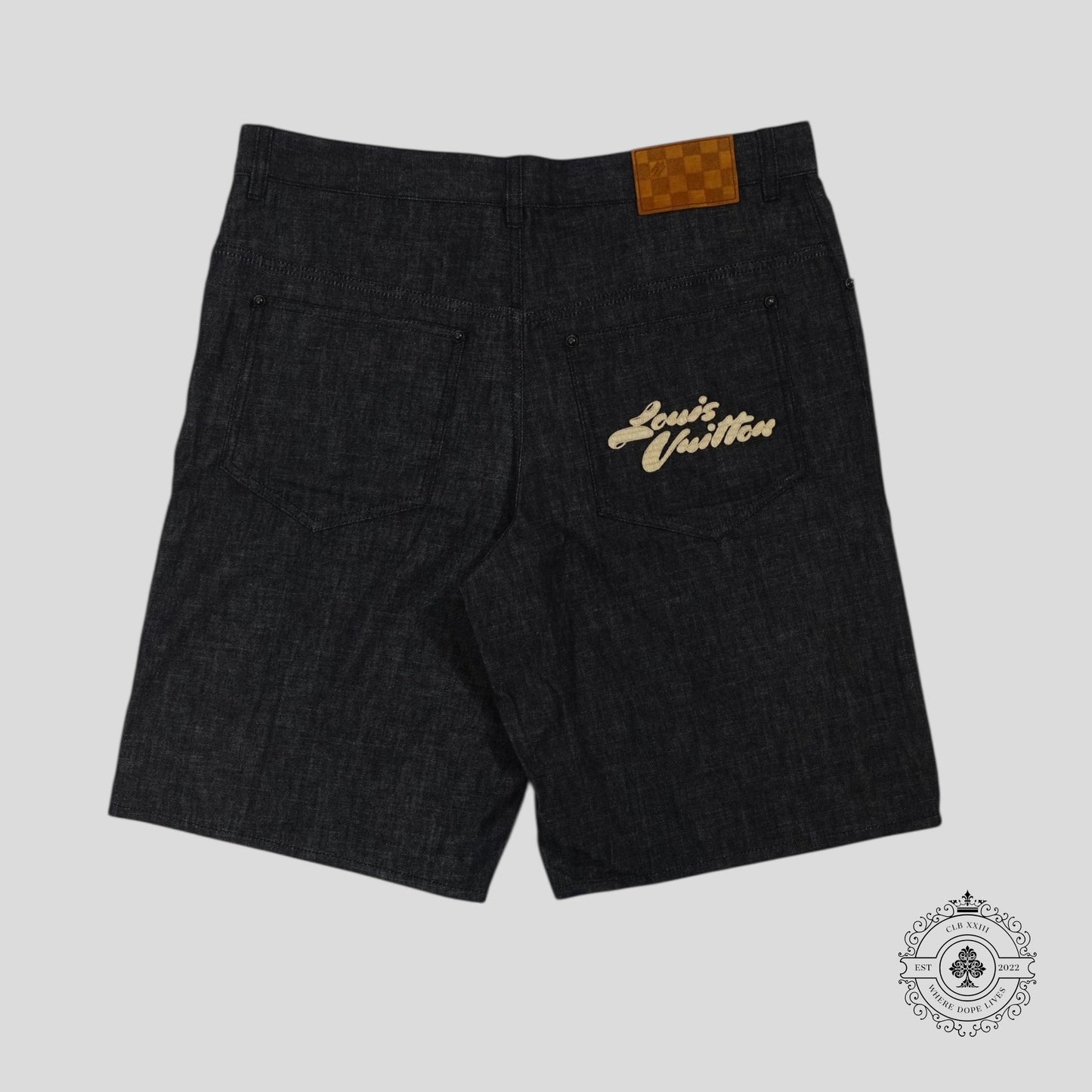 Louis Vuitton Raffia Chambray Shorts in Black