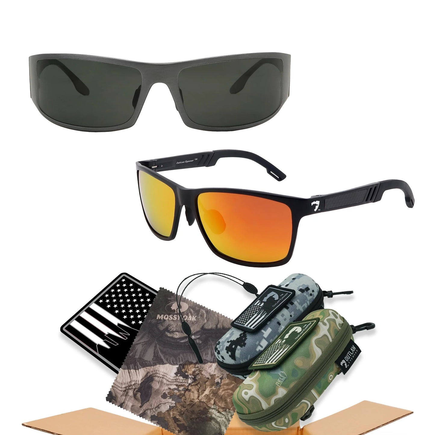 Fugitive TAC Brushed GunMetal Vortex Box Bundle / ANSI Z87.1-2015 High Velocity Impact Protection / Made In USA / Size-Fits Small, Medium, and Large Men/