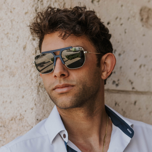 Hudson - Metal & Wood Sunglasses / Polarized / Handcrafted / Anti-reflective Coating