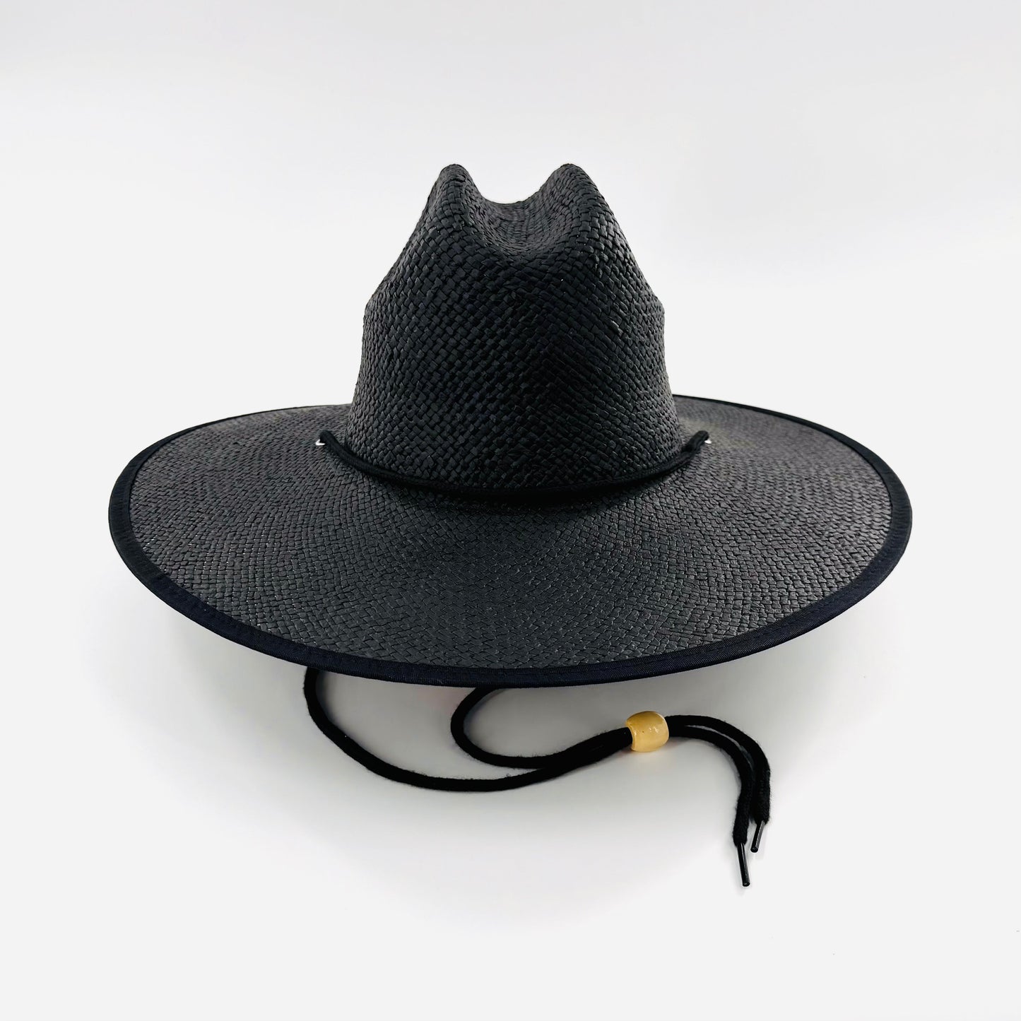 Baldiz Black Sun Hat | Wide Brim Sun Hat with Rope Band