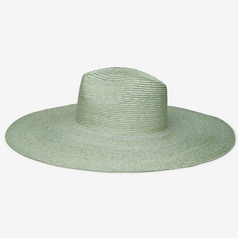 Brie Wide Brim Wheat Straw Rancher in Sage