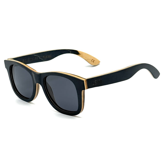 Lanikai Iwa / Polarized Skateboard Wood Sunglasses / UV 400 TAC Scratch-Resistant Lenses