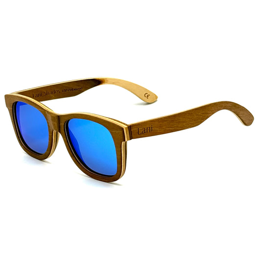 Lanikai Mauka / Polarized Skateboard Wood Sunglasses / UV 400 TAC Scratch-Resistant