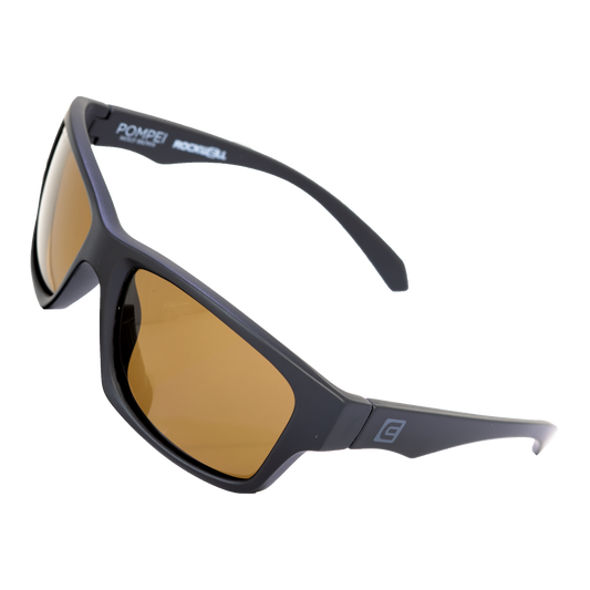 POMPEI FLOATABLE (MATTE BLACK/BROWN POLARIZED HYDRO) / Wide Design / Impact-Resistant / Made in Italy