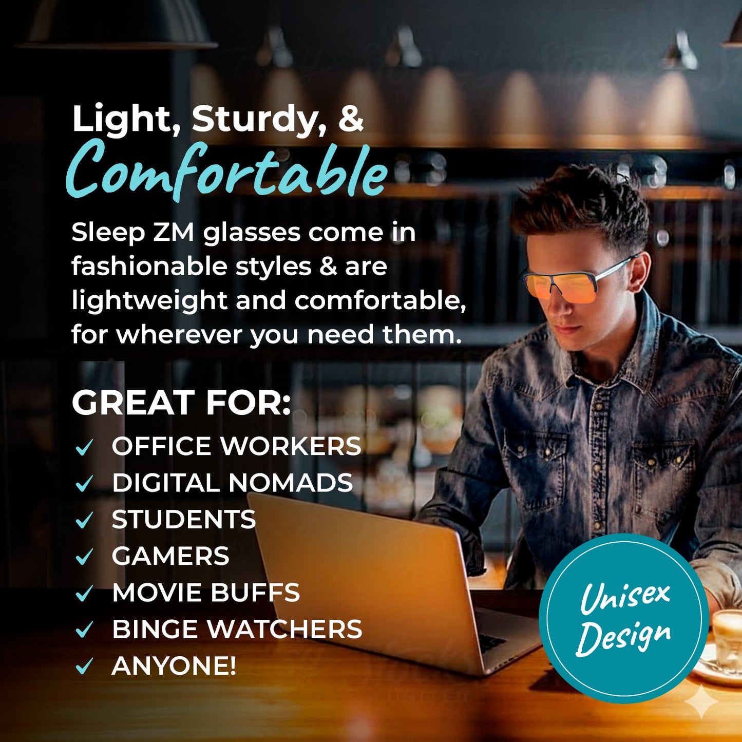 Night-time XXL Fit Over Blue Light Blocking Glasses - Black