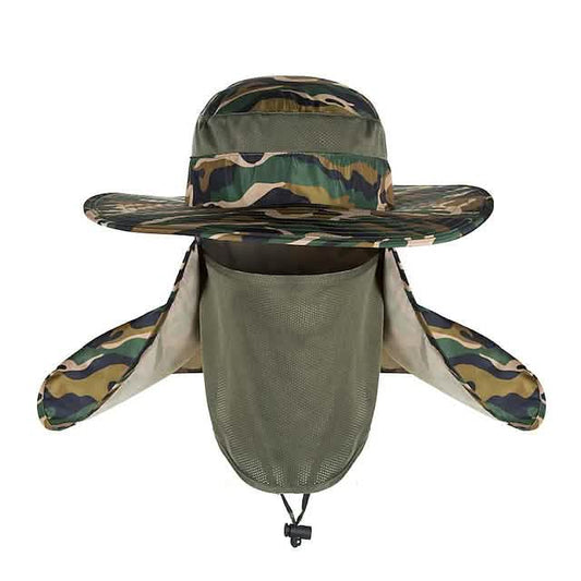 Adult Wide Brim Sun Hat with Neck Face Flap Cover