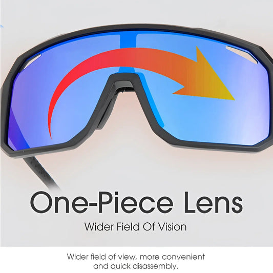 Aerodynamic Uv400 Sport Cycling Sunglasses with Mirrored Lenses
