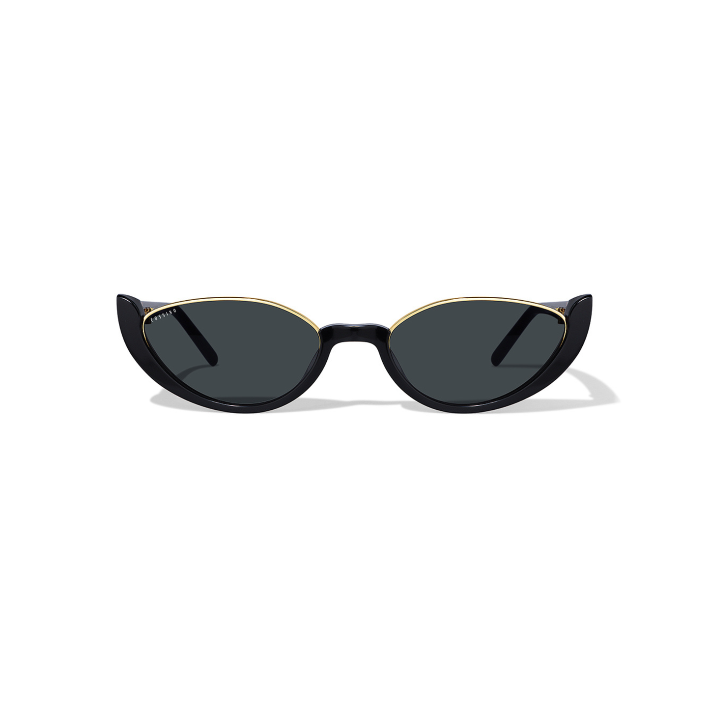 Monaco Amor Women's Small Cat Eye Point Black Luxury Sunglasses / Italian Mazzucchelli Acetate