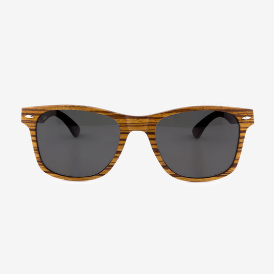 Delray SE - Wood & Carbon Fiber Sunglasses / Hand-painted Checker Pattern / Vintage-inspired