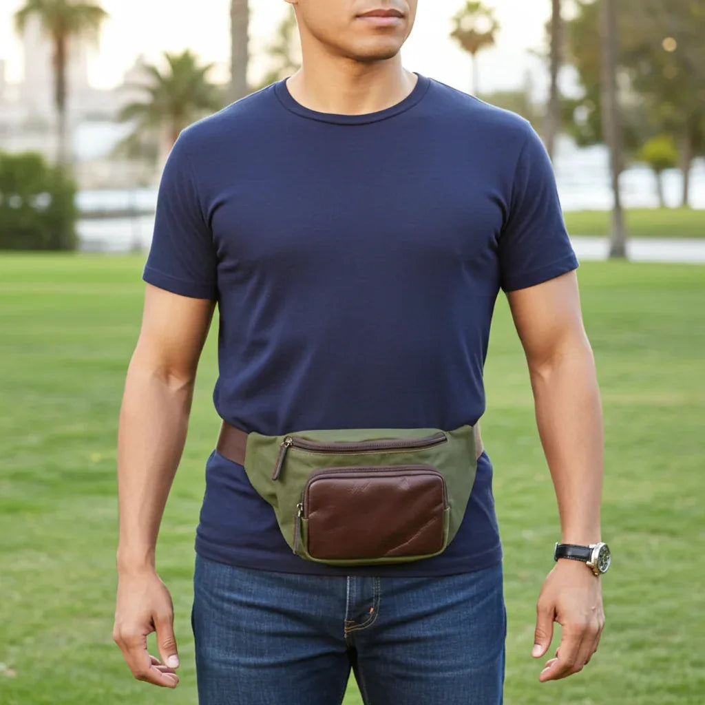 Maxwell Waxed Canvas Waist Pack/Crossbody Sling Bag