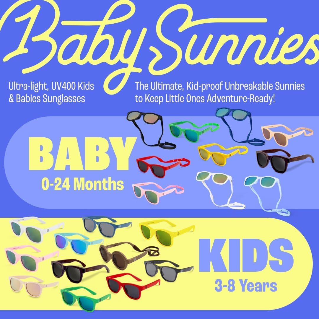 Polarized Toddler Sunglasses for Boys & Girls - Unbreakable/Tough - UV 400 Protection / Non-Toxic