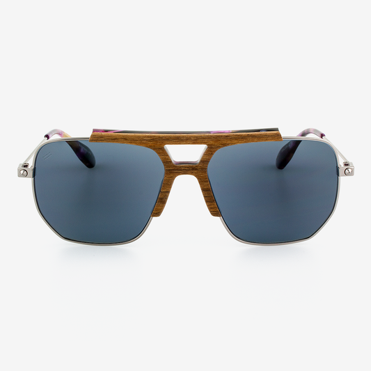 Hudson - Metal & Wood Sunglasses / Polarized / Handcrafted / Anti-reflective Coating