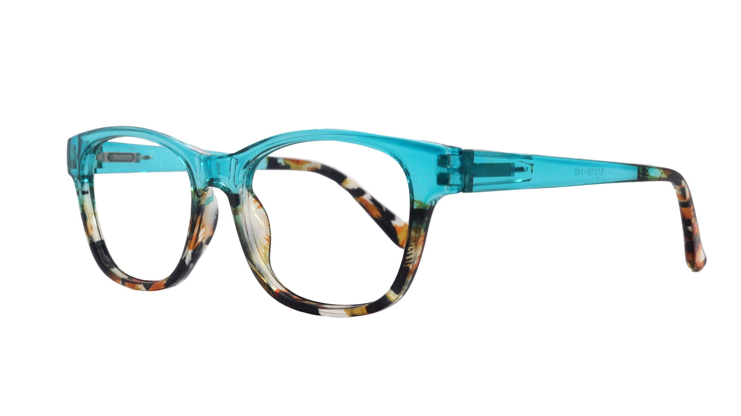 Dominique (Premium) Women Reading Glasses, High End Reader, Magnifying, Square Style (Green Tortoise Brown) Optical Frame. NY Fifth Avenue