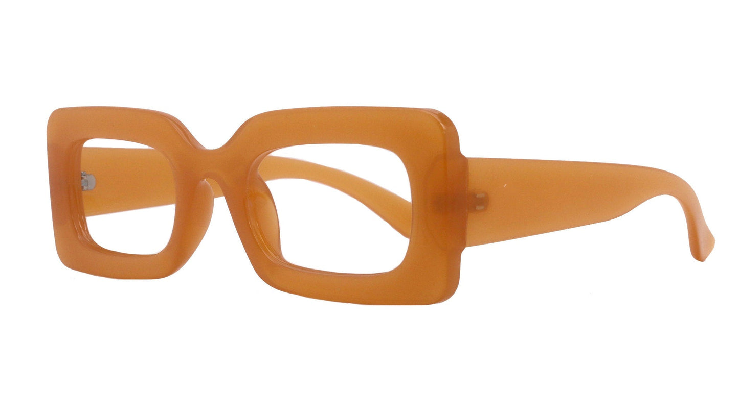Sophie Premium Reading Glasses, High End Readers +1.25..+3 Magnifying Glasses ORANGE Rectangular NY Fifth Avenue