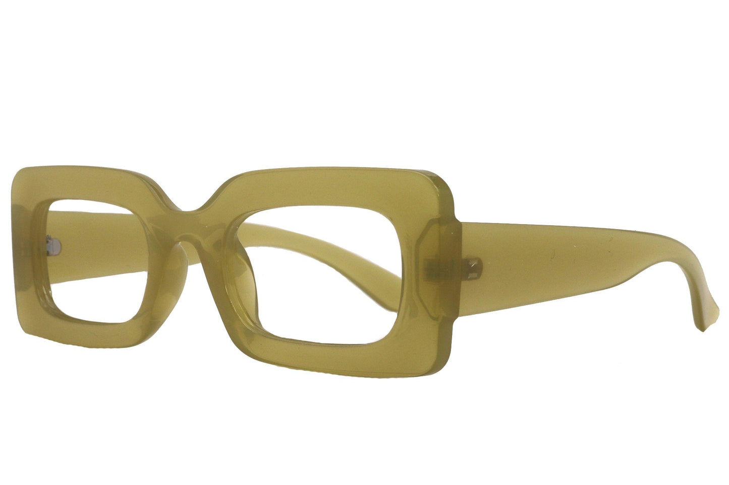 Sophie Premium Reading Glasses, High End Readers +1.25..+3 Magnifying Glasses Olive transparent Rectangular NY Fifth Avenue