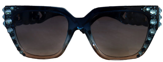 Belleville, BLING Line Bifocal (Clear On Top) Sun Readers for Women OR Non-Bifocal Readers Sunglasses (Aquamarine w Montana) NY Fifth Avenue