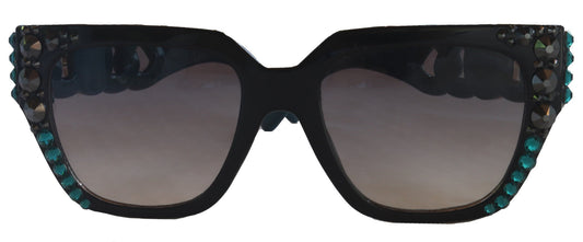 Belleville, BLING Line Bifocal (Clear On Top) Sun Readers for Women OR Non-Bifocal Readers Sunglasses (Hematite W Zircon) NY Fifth Avenue