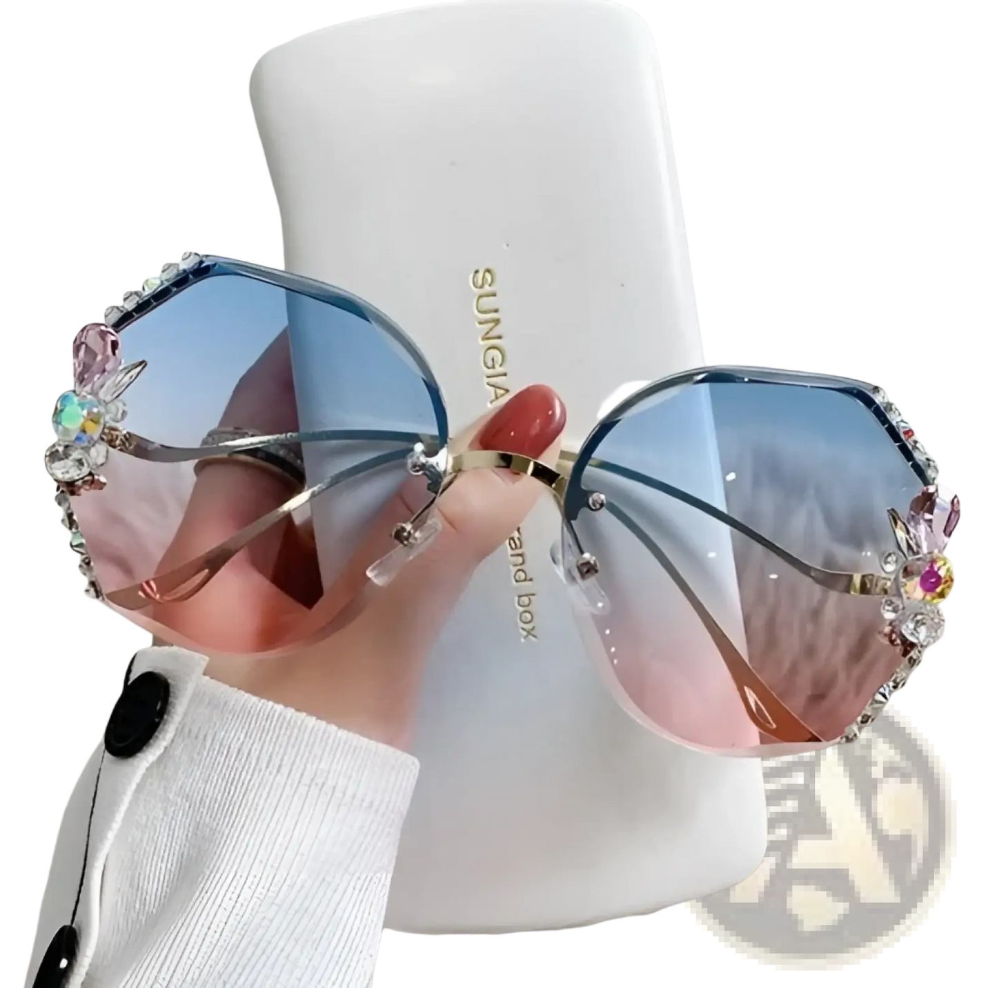 Luxury Crystal Butterfly Rhinestone Uv400 Sunglasses