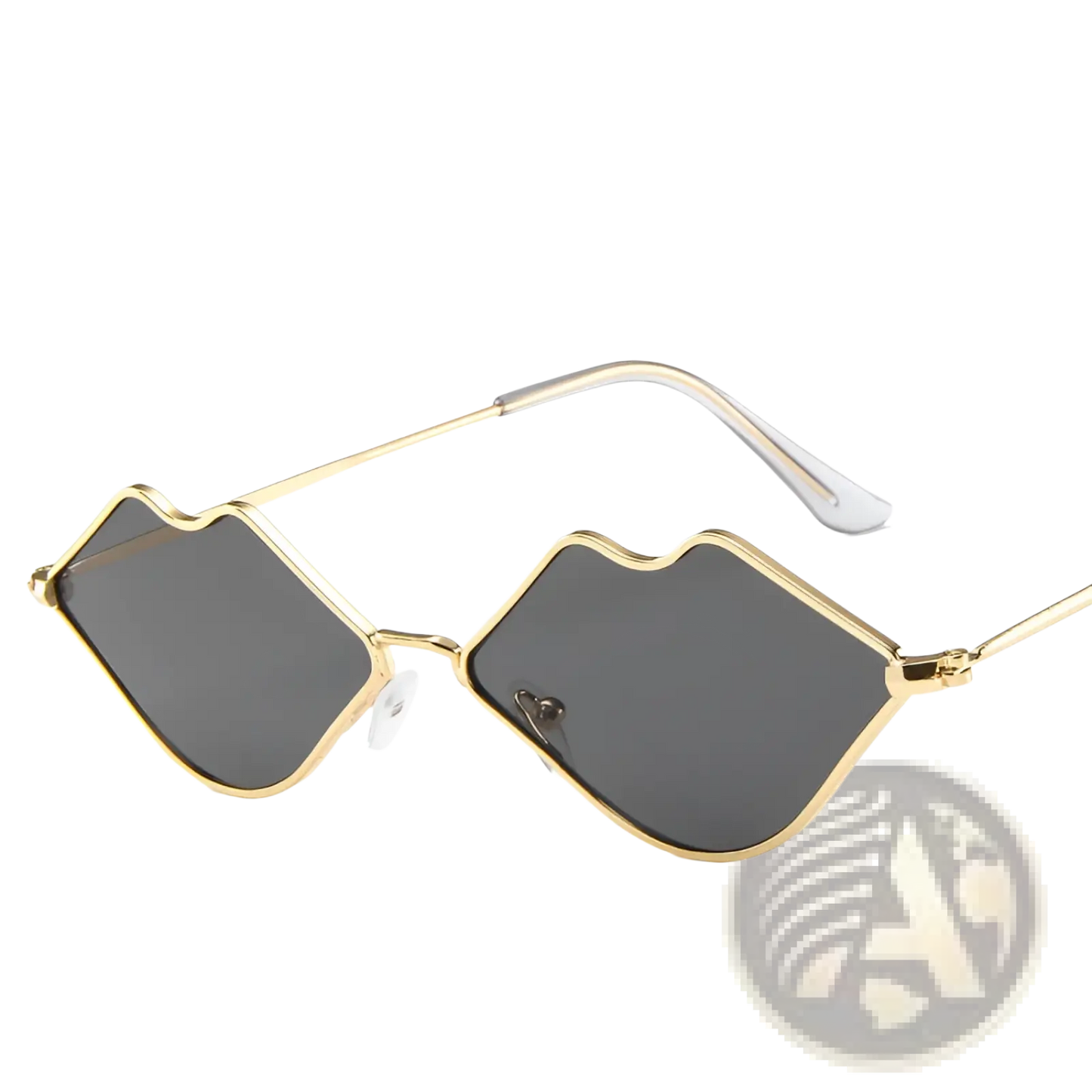 Retro Lip Shaped Fashion Sunglasses with Black Frames