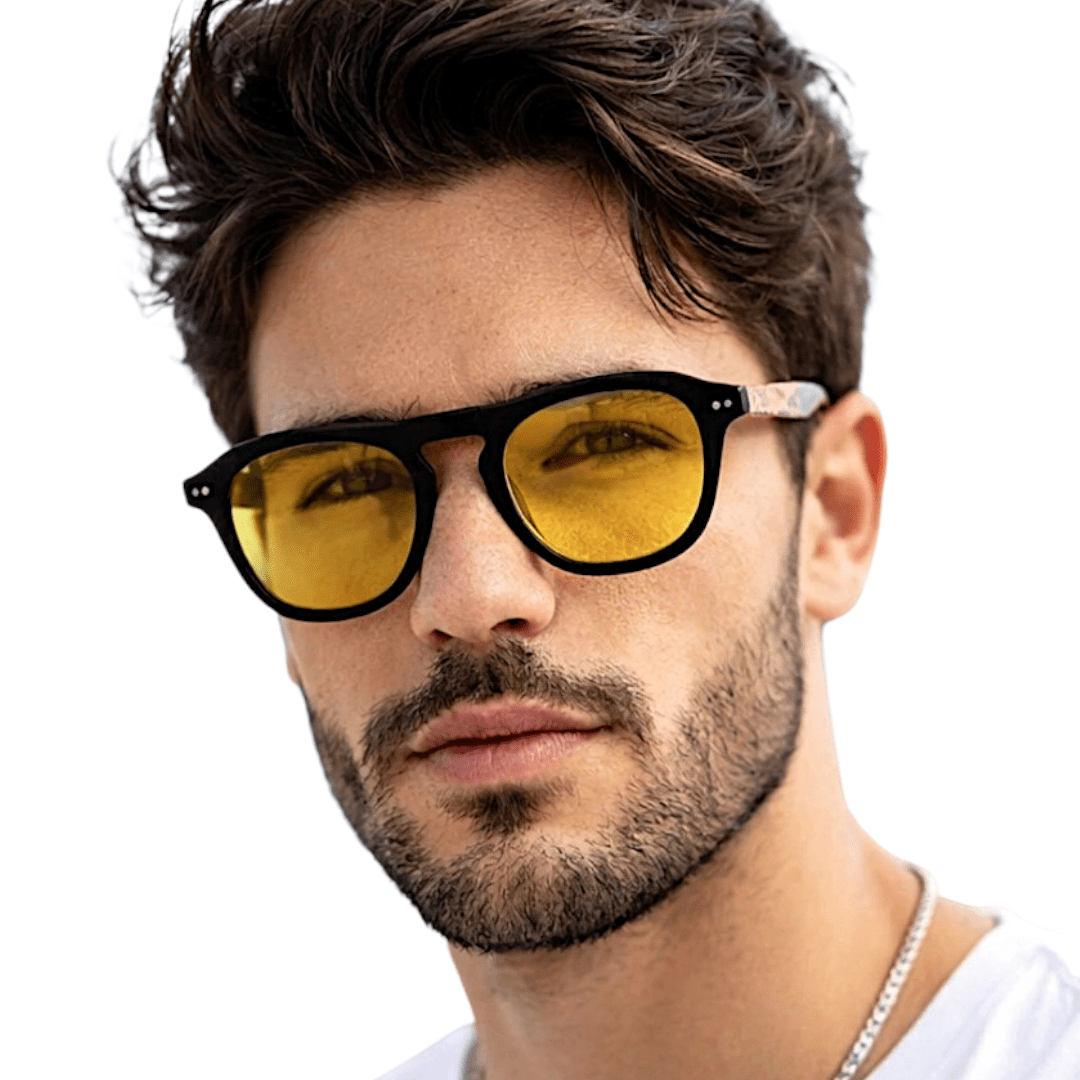 Night Driving Spring Loaded Zebra Wood Sunglasses