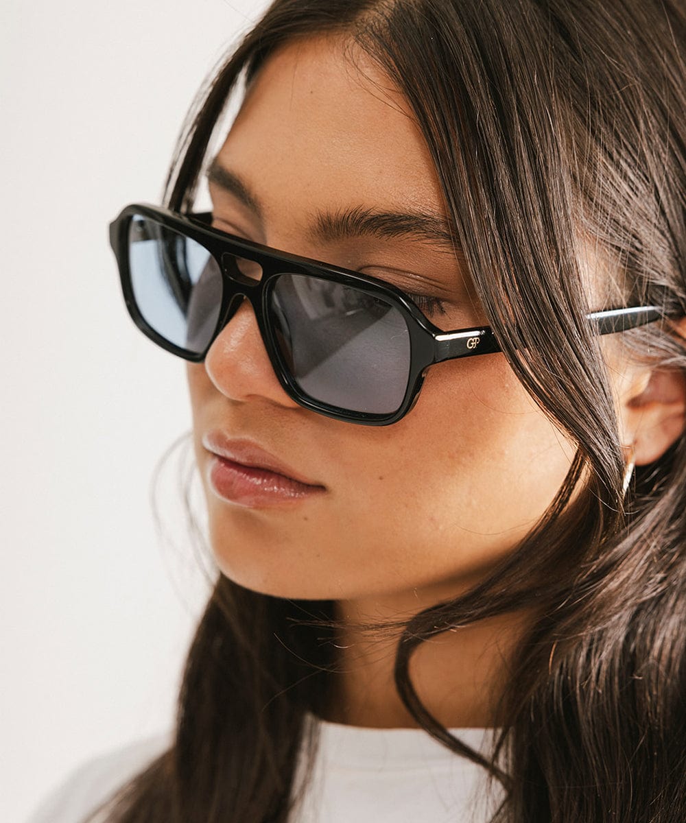 Beau Aviator Sunglasses / Vintage-Inspired / Smoke or Light Blue Lens