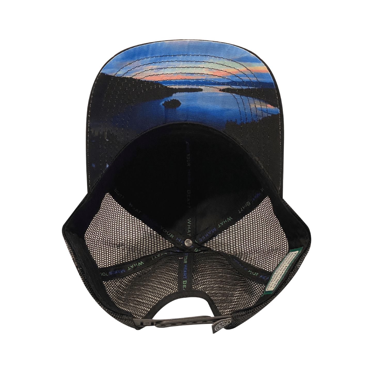 Tahoe Hat - Baseball Hat Fit - Suede - Black - Sunrise - Trucker Mesh