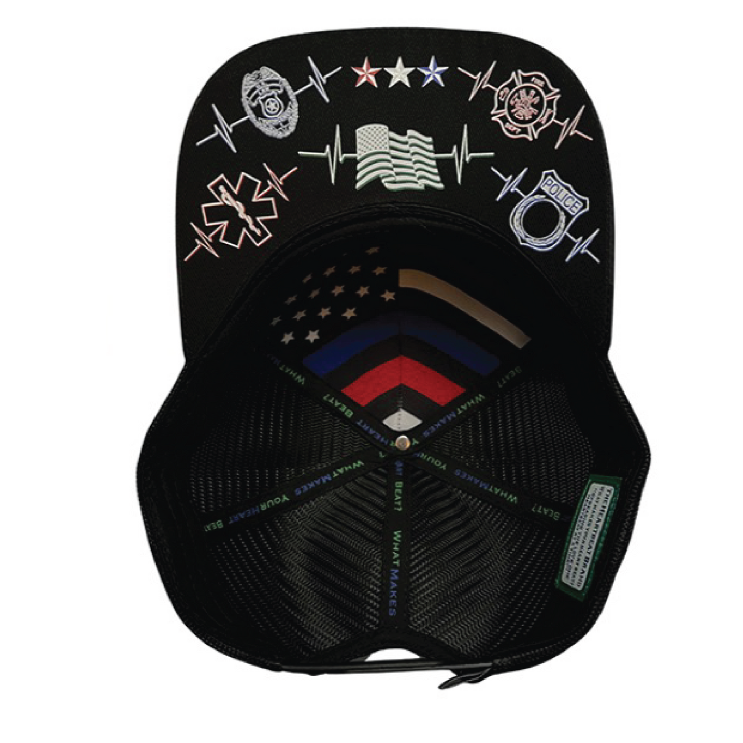 Team Heroes Hat - Baseball Hat Fit - Navy Camo / Black - Trucker Mesh