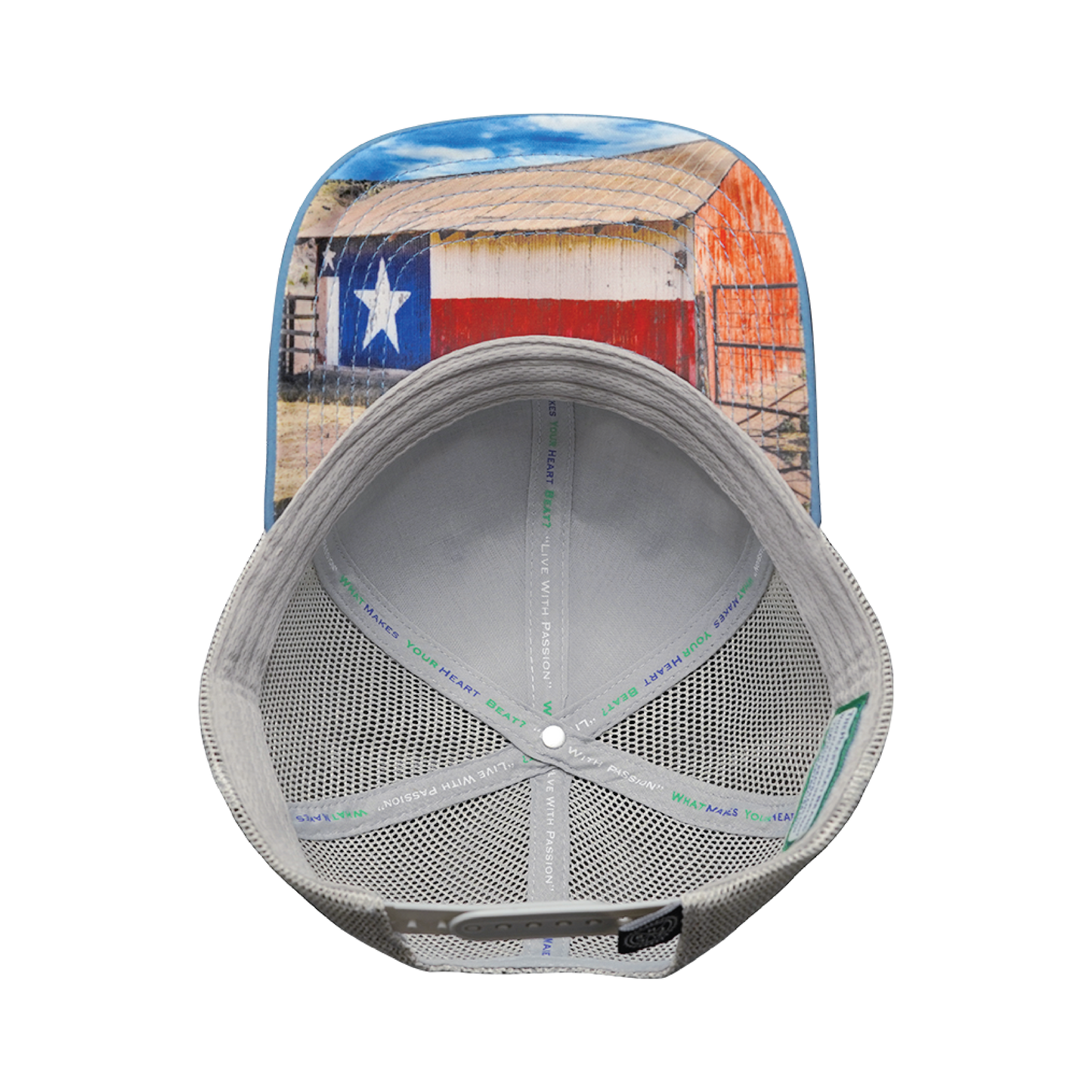 Texas Hat - Baseball Hat Fit - Light Blue / Gray - Trucker Mesh