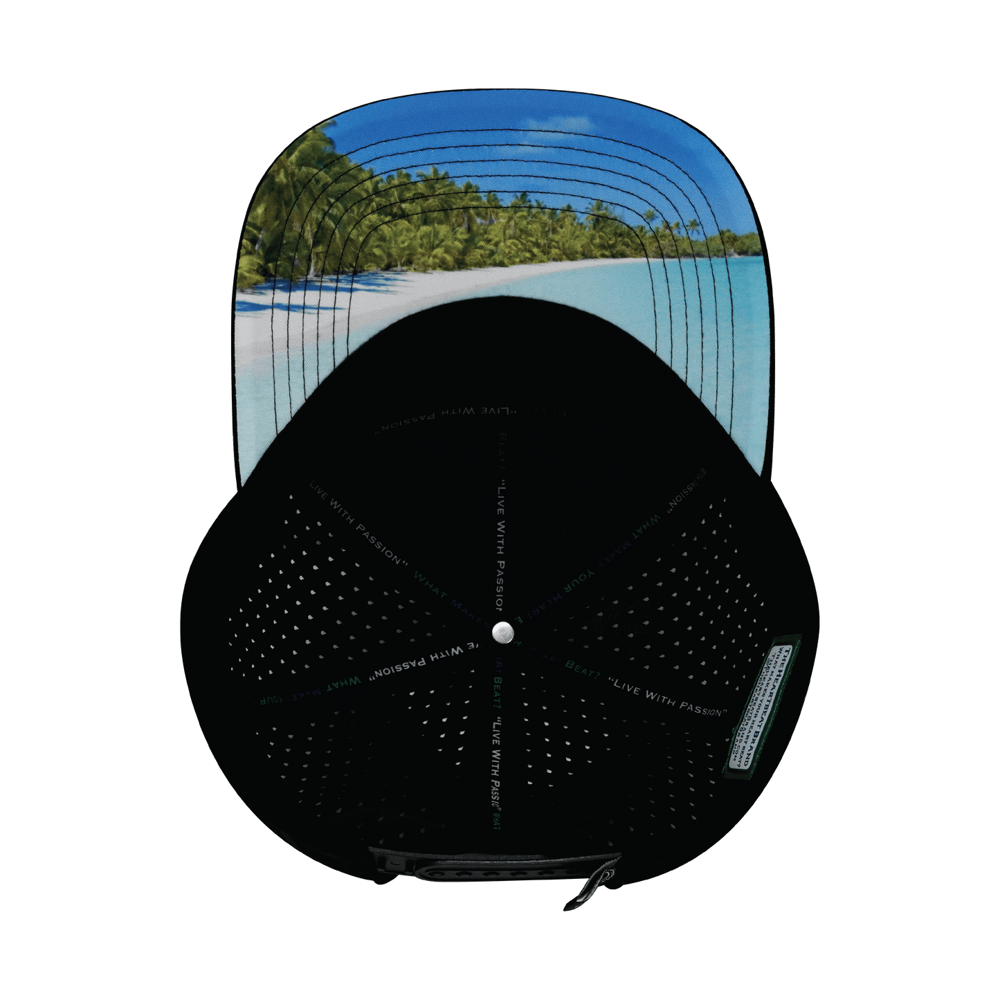 Virgin Islands Hat - Flat Bill - Cork - Black - Laser Mesh