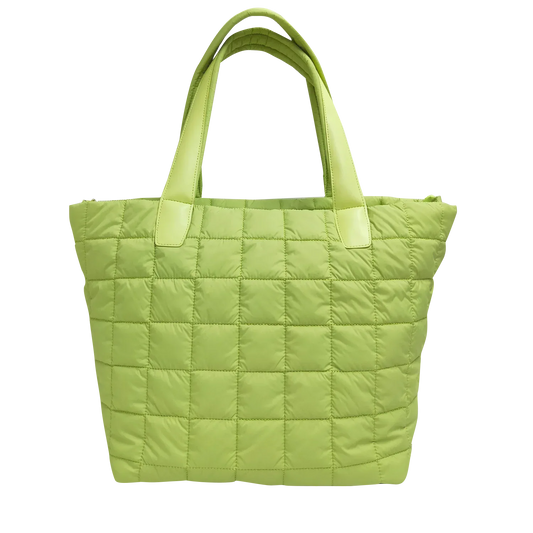 Quilted Nylon Tote Bag for Women – Lightweight 16” Laptop Work & Travel Tote