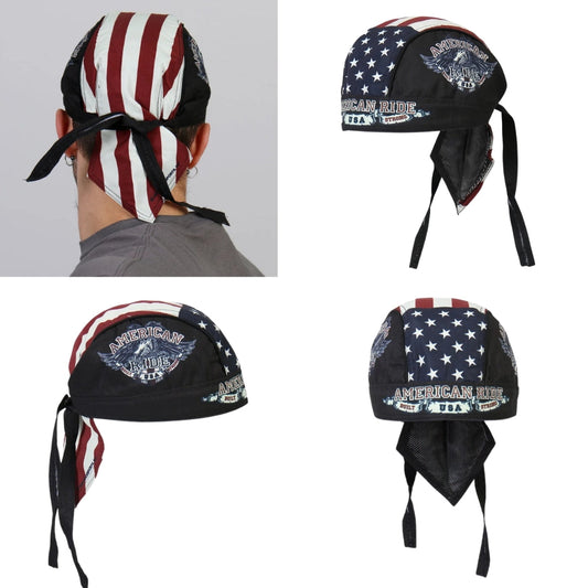 Motorcycle Helmet Balaclava / Retro Summer Motorbike Head Wrap / Microfiber Panels / Built-In Sweatband / Breathable Mesh Lining