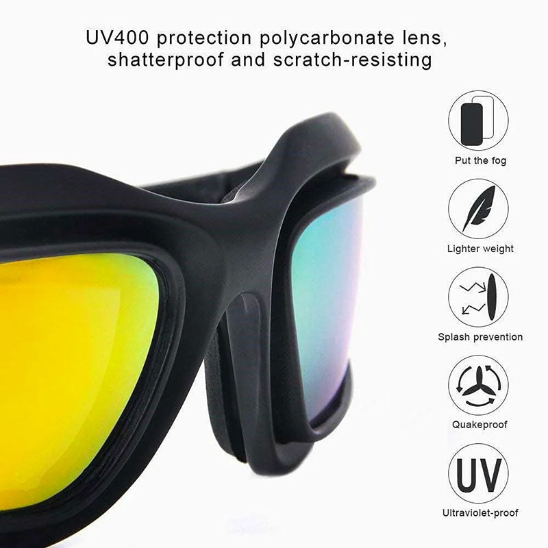 Polarized Motorcycle Sunglasses / UV400 / 4 Lens Colors