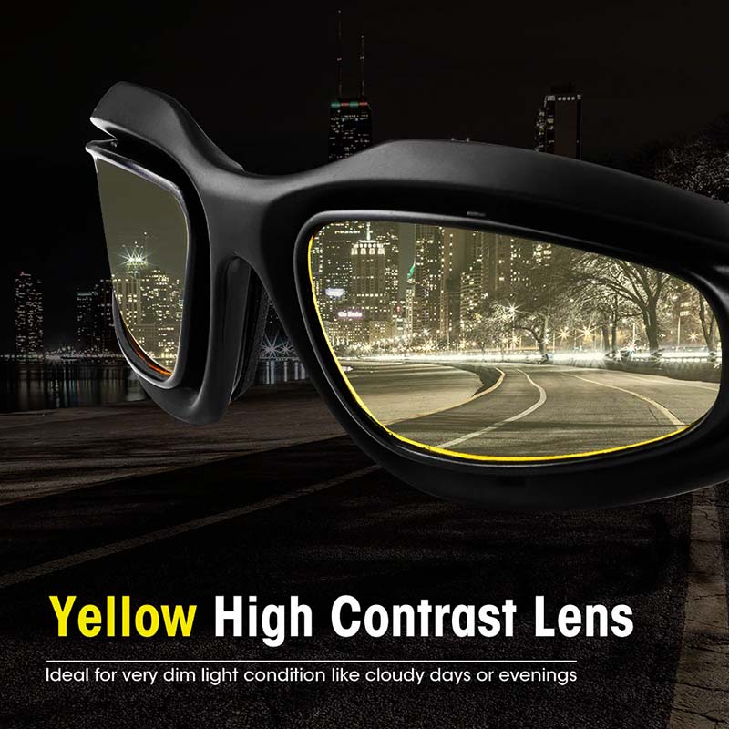 Polarized Motorcycle Sunglasses / UV400 / 4 Lens Colors