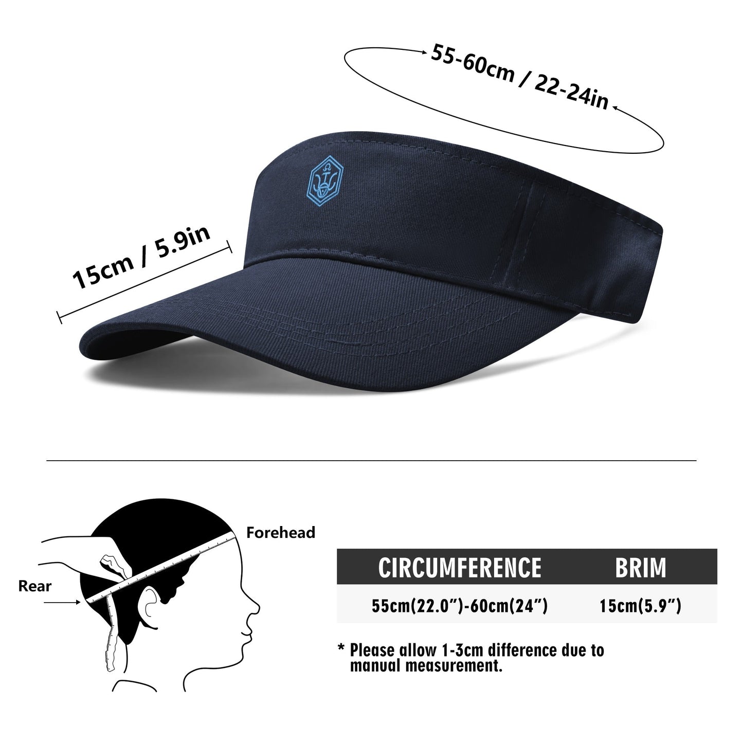 Embroidered Sun Visor Caps