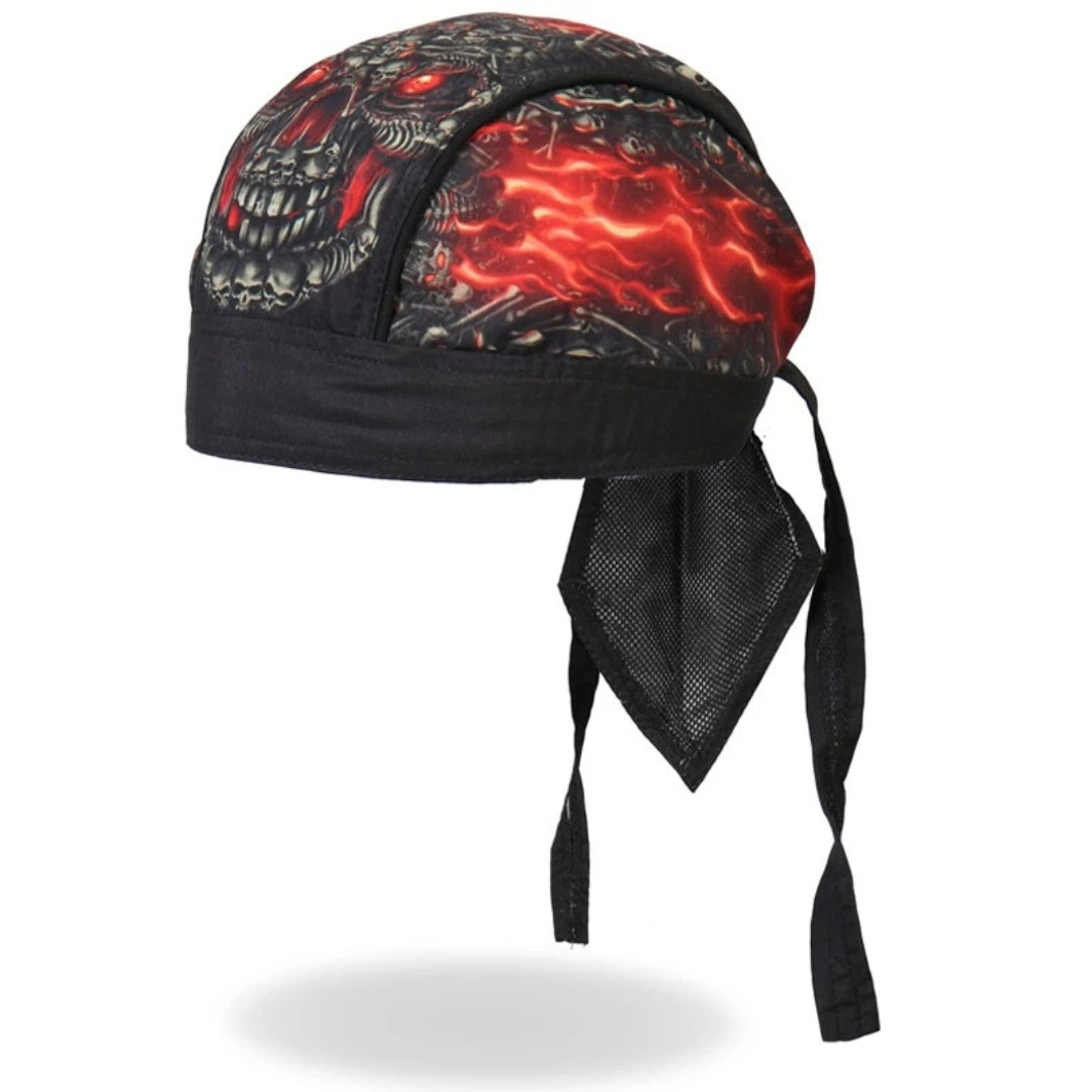 Motorcycle Helmet Balaclava / Retro Summer Motorbike Head Wrap / Microfiber Panels / Built-In Sweatband / Breathable Mesh Lining