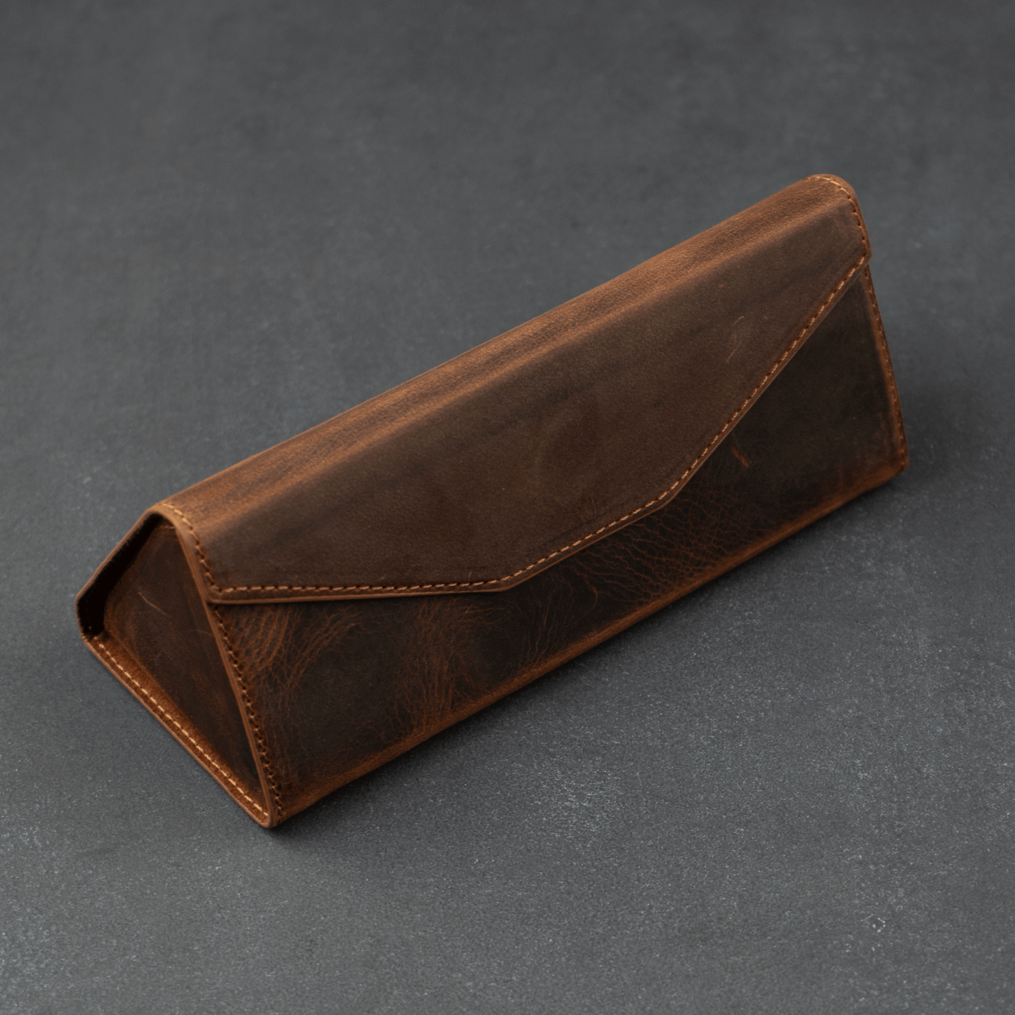 Luxury Leather Sunglasses Case - Dark Brown / Safe Shutdown / Elegant Design / Compact and Portable