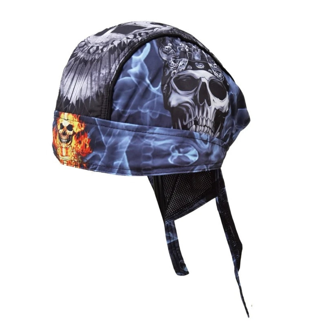 Motorcycle Helmet Balaclava / Retro Summer Motorbike Head Wrap / Microfiber Panels / Built-In Sweatband / Breathable Mesh Lining