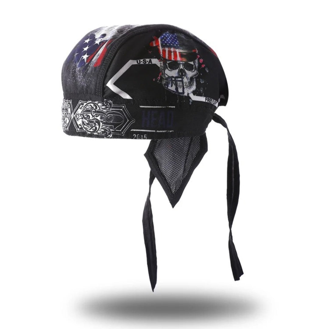 Motorcycle Helmet Balaclava / Retro Summer Motorbike Head Wrap / Microfiber Panels / Built-In Sweatband / Breathable Mesh Lining
