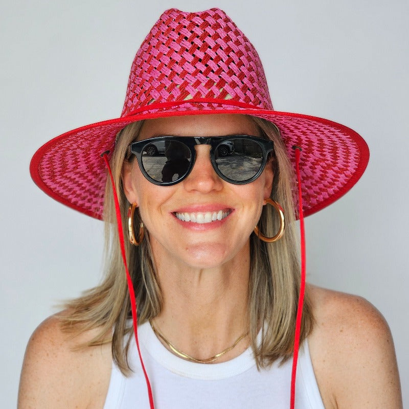 Baldiz Pink and Red Lifeguard Hat