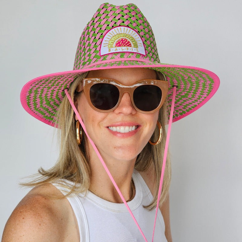 Baldiz Green and Pink Lifeguard Hat