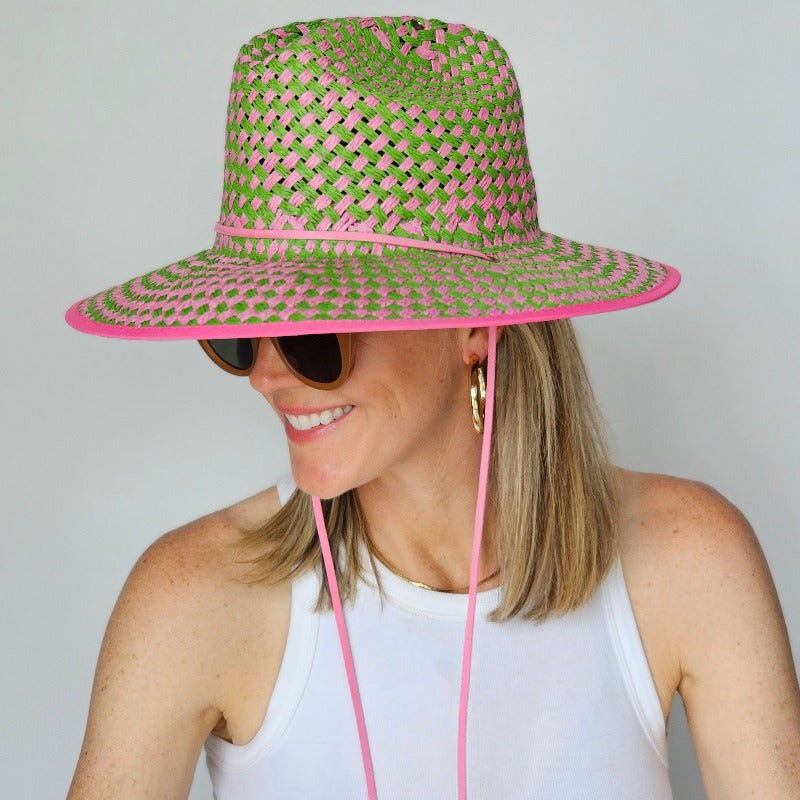 Baldiz Green and Pink Lifeguard Hat