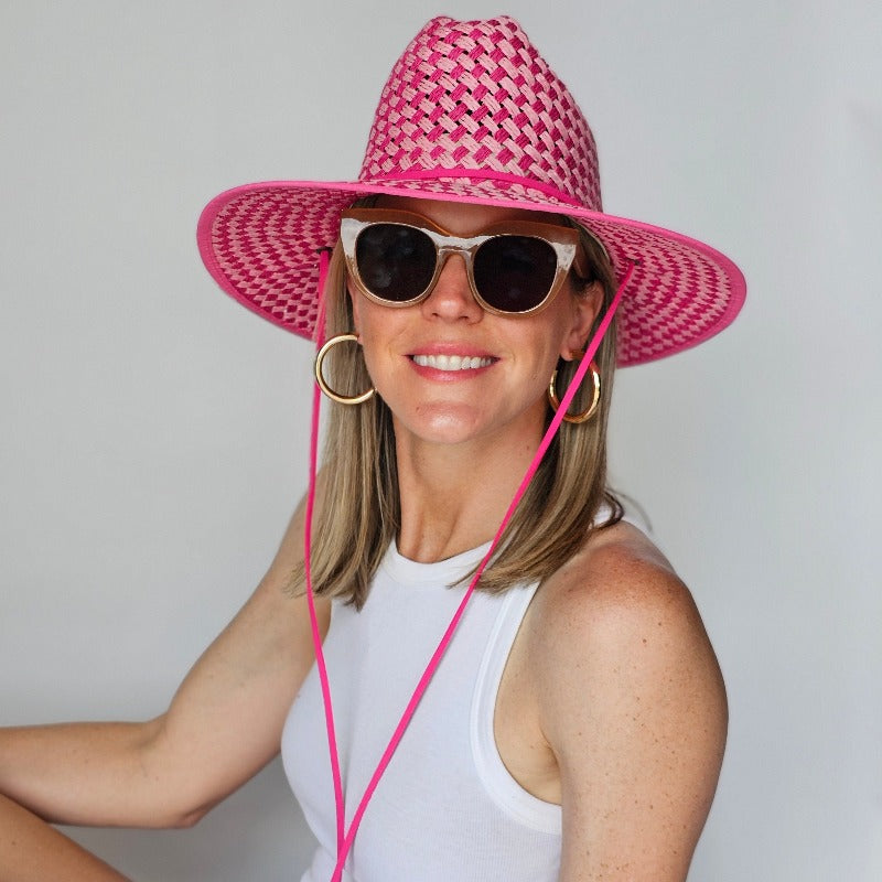 Baldiz Light Pink and Hot Pink Lifeguard Hat