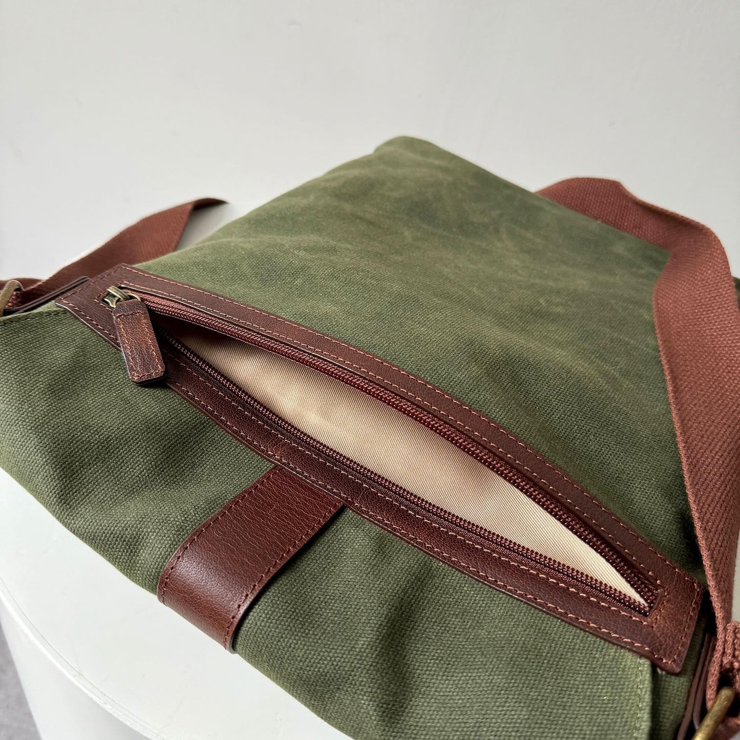 Maxwell Waxed Canvas Messenger Bag -Compact