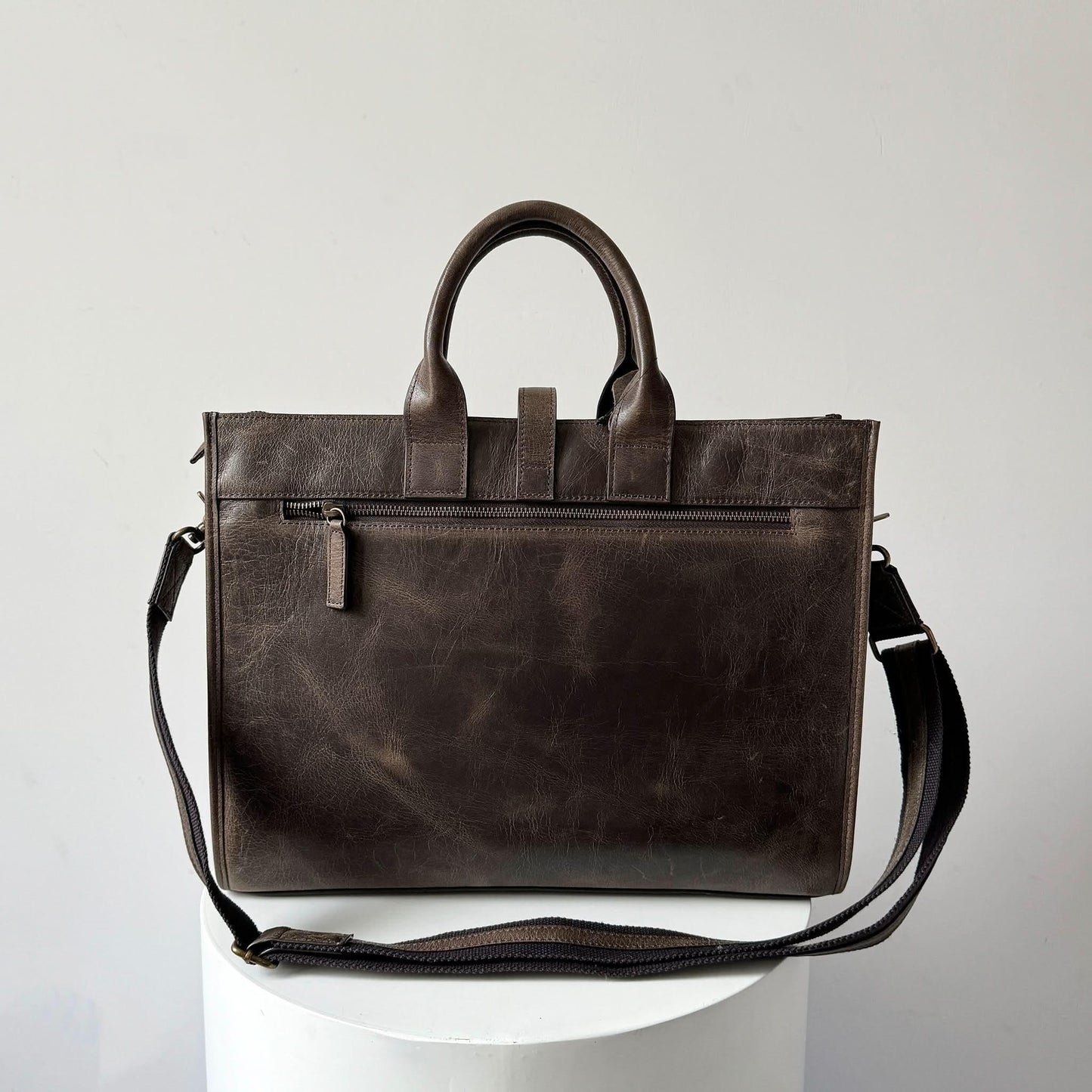 16" Crazy Horse Full-Grain Leather Briefcase