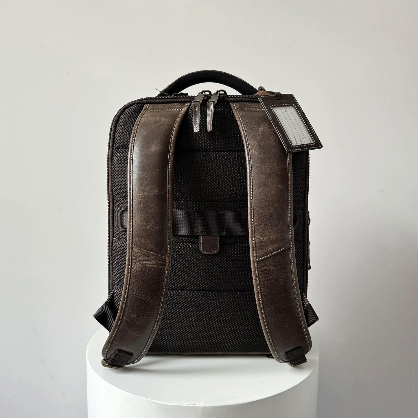 16" Crazy Horse Full-Grain Leather Laptop Backpack