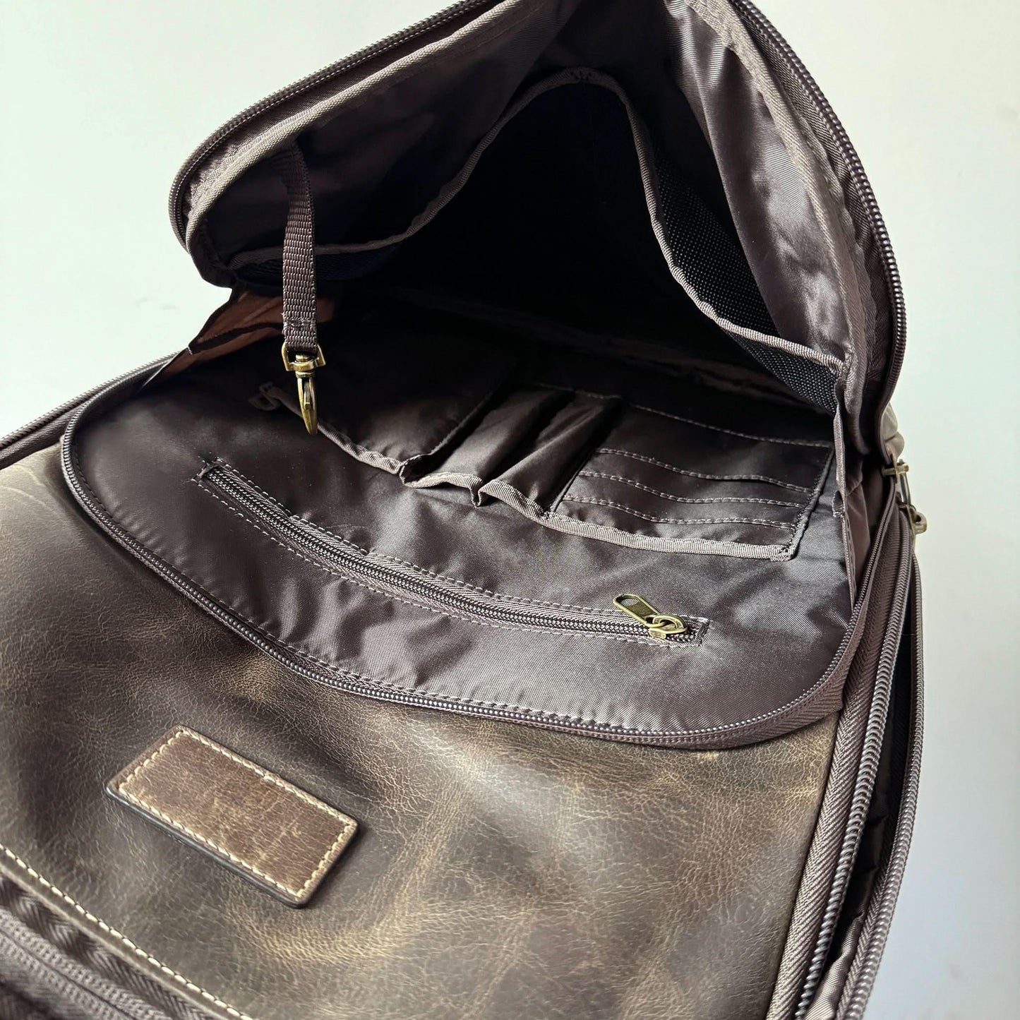 16" Crazy Horse Full-Grain Leather Laptop Backpack